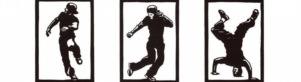 hip hop danse linogravure